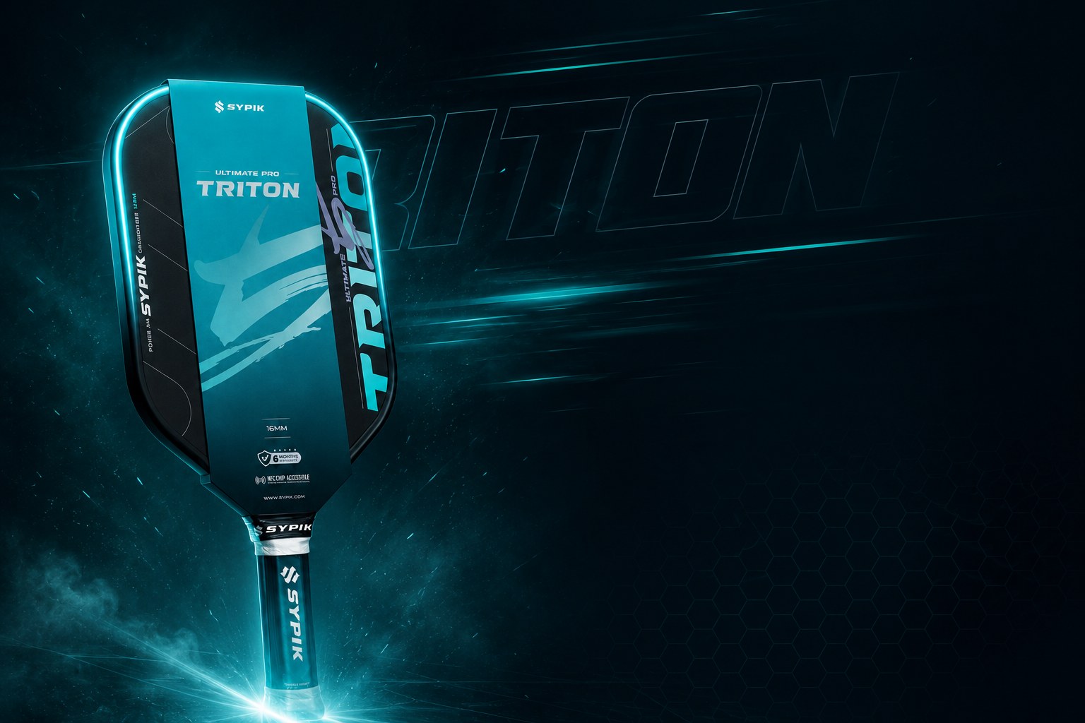Sypik Triton 5 Ultimate Pro — Blue 16mm carbon pickleball paddle
