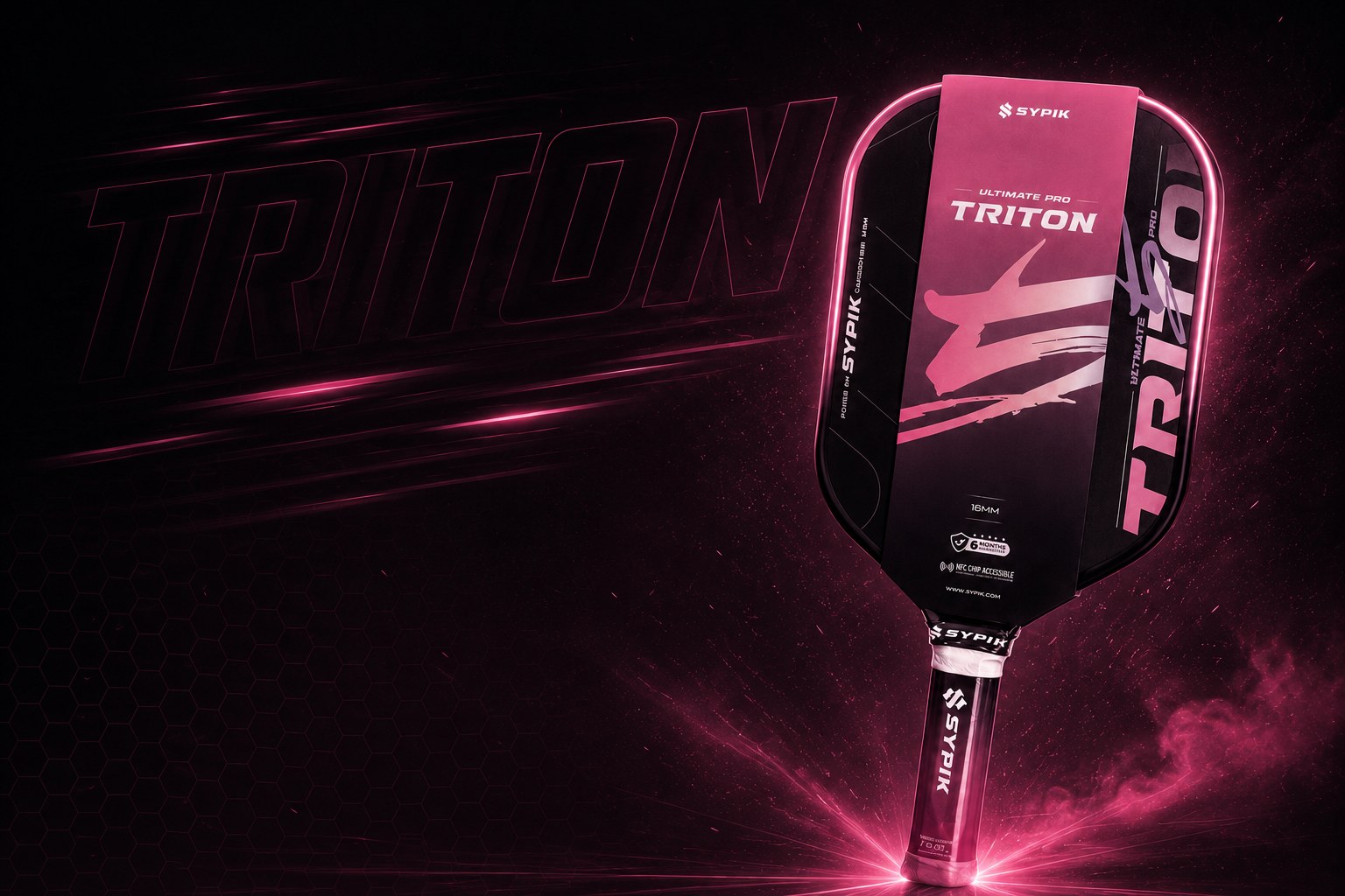 Sypik Triton 5 Ultimate Pro — Pink 16mm carbon pickleball paddle